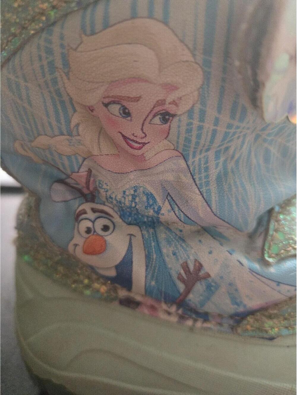 Disney Frozen Elsa & Anna Girls Glitter Winter Snow Boots Size 11Y - Picture 4 of 6